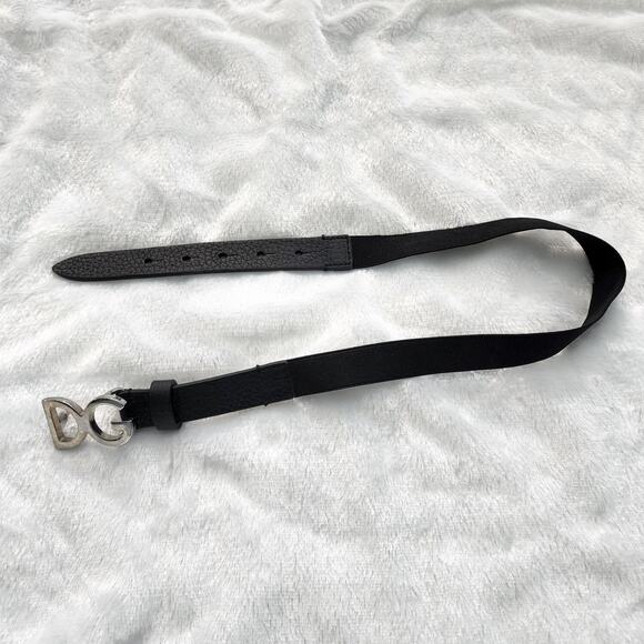 Dolce & Gabbana Boys Elastic-Back Leather Belt Black S 57 cm - Picture 1 of 4